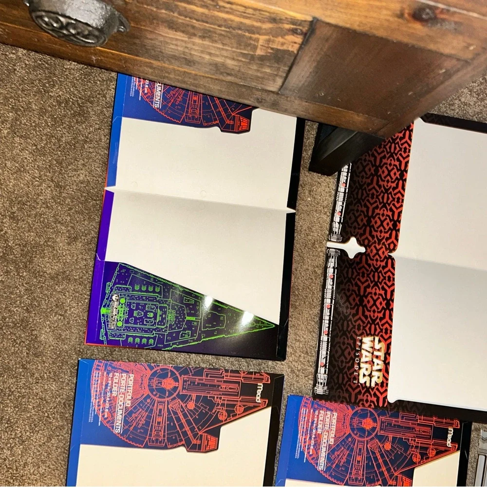 Star Wars Vintage 1996 Mead Unpunched Folders  Pictures -Lot Of 7
